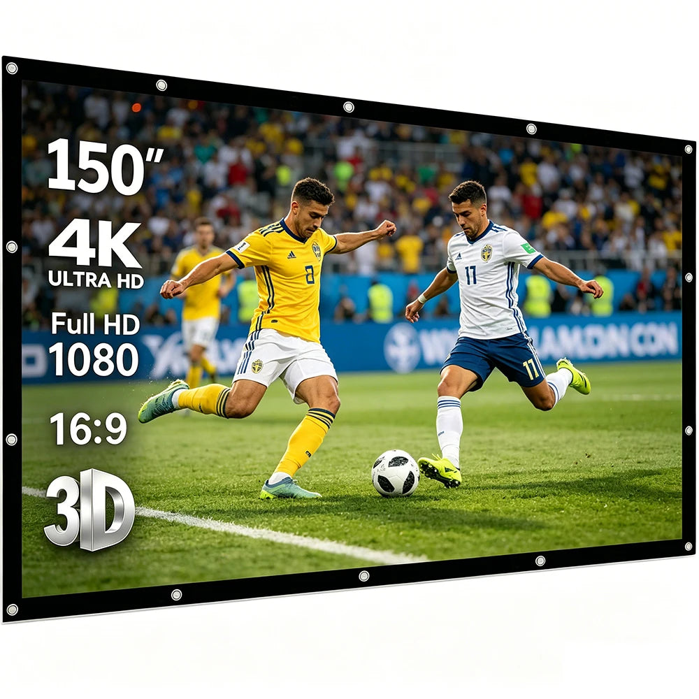 Ecran de Projection pliable 16:9 Full HD 2K 4K rideau d'écran de projecteur